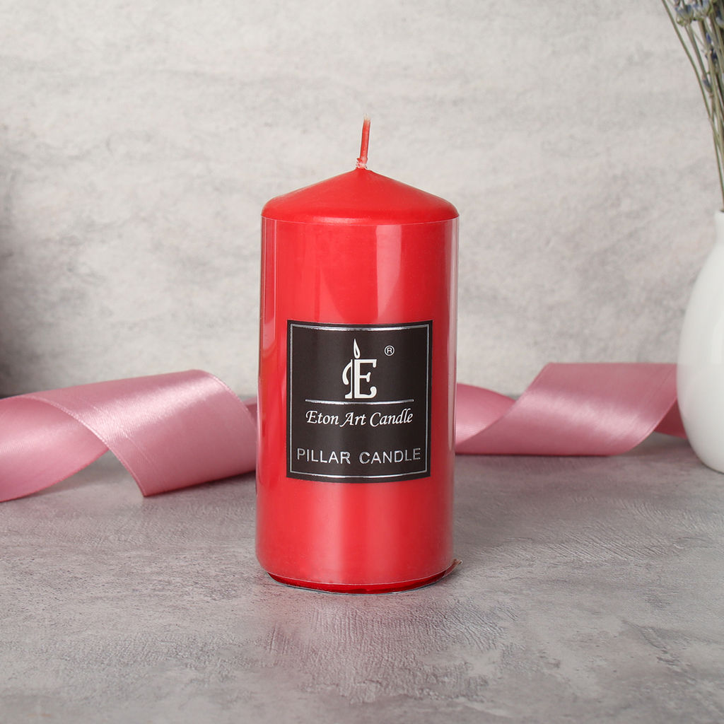 Свеча столбик красная 5х10 см / SS2 /уп 72/ - ГалеонТрейд фото 4
