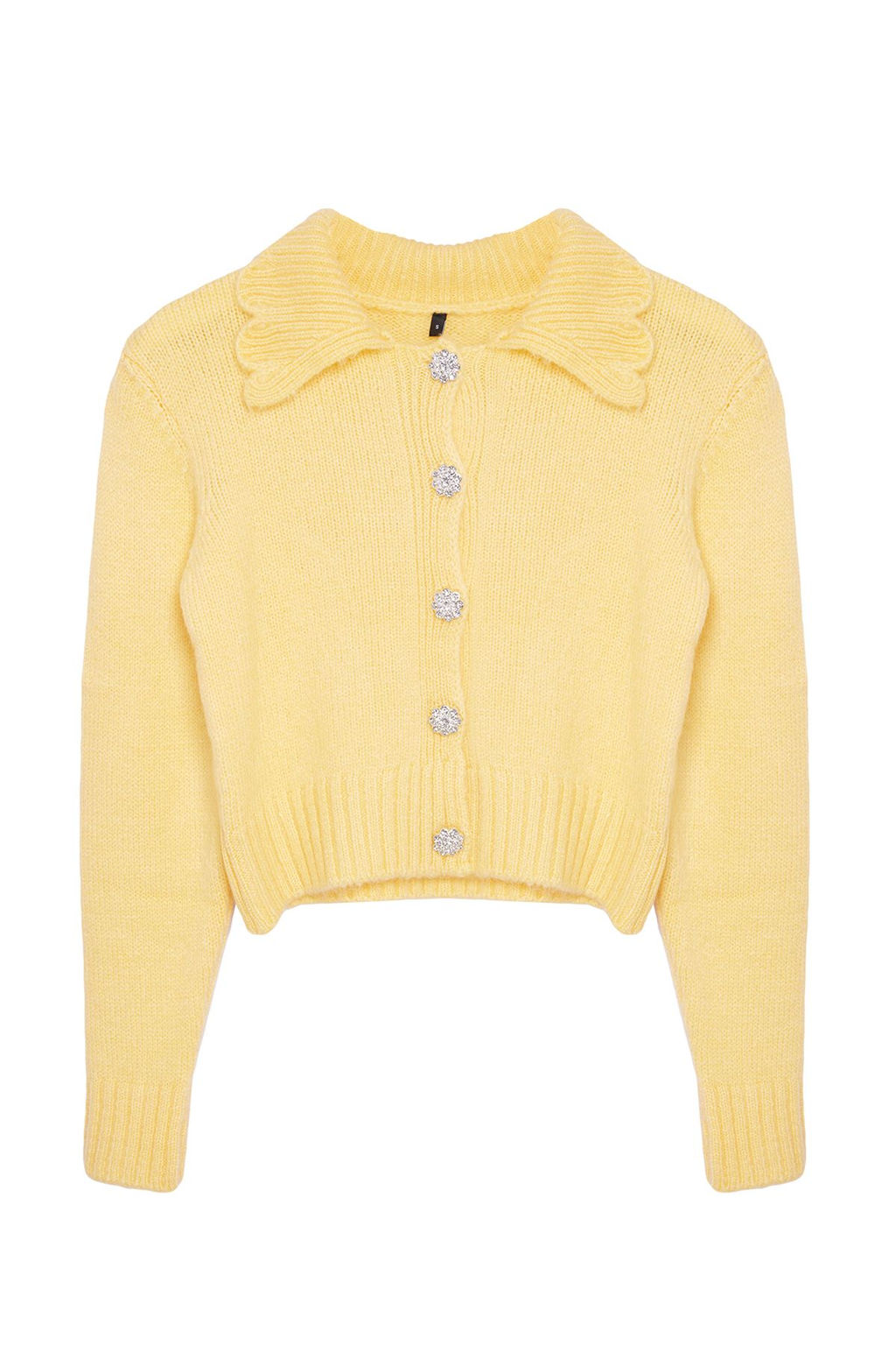 TRENDYOLMILLA Siyah Crop Yumusak Dokulu Mucevher Dugmeli Triko H?rka TWOAW25HI00098 фото 6