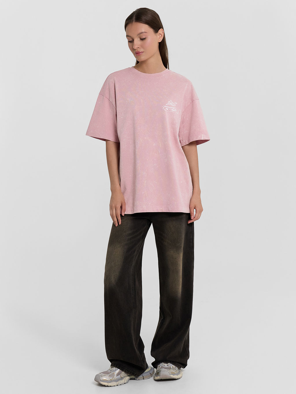 Футболка женская Mark Formelle пыльный розовый с обработкой эйсид из хлопка  фото 3