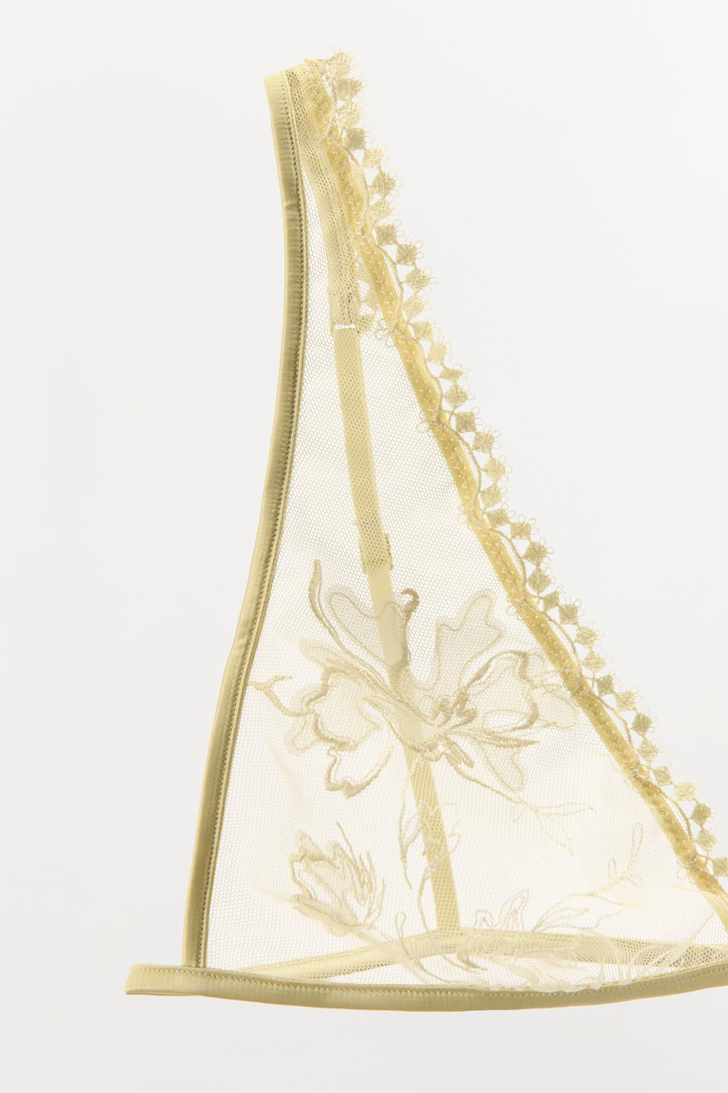 EMBROIDERED MESH TRIANGLE BRALETTE - Zara фото 7