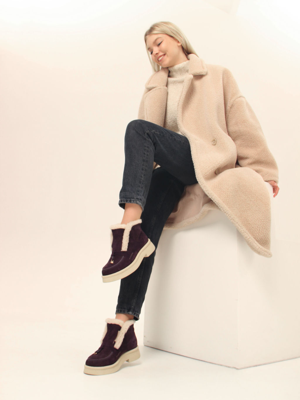 Ботинки EDART 307.florida be.сливовая замша/мех - Ed'art фото 17