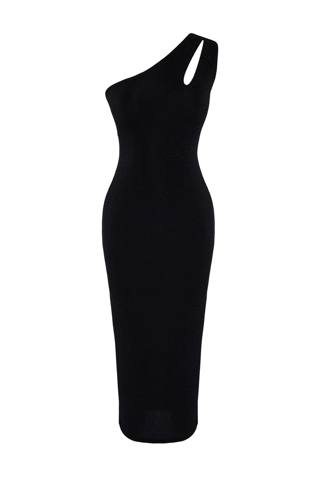 TRENDYOLMILLA Siyah Astarl? Par?lt?l? Simli Orme S?k Abiye Elbise TPRSS24EL00172