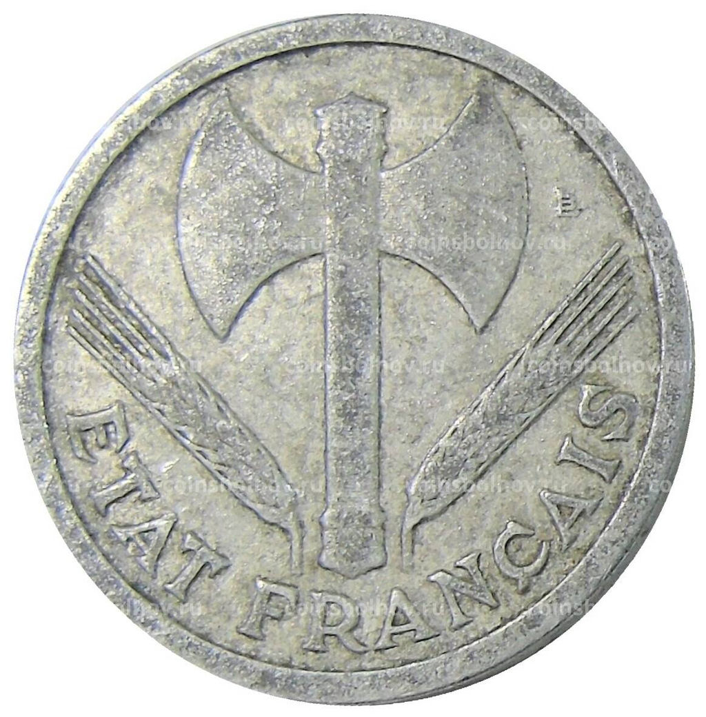 Монета 2 франка 1944 года Франция