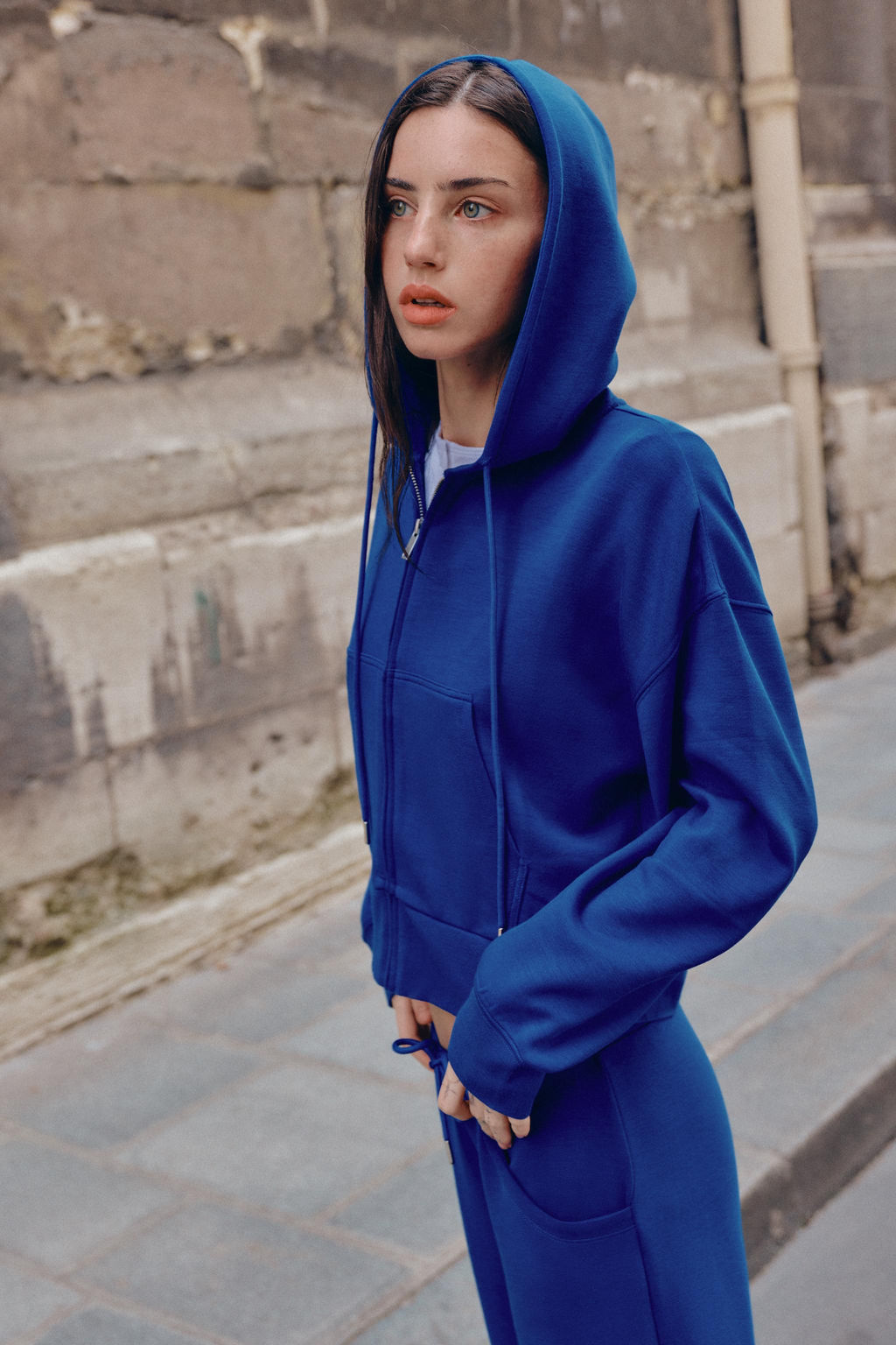 SUDADERA INTERLOCK CAPUCHA / Azul?n - Zara фото 4