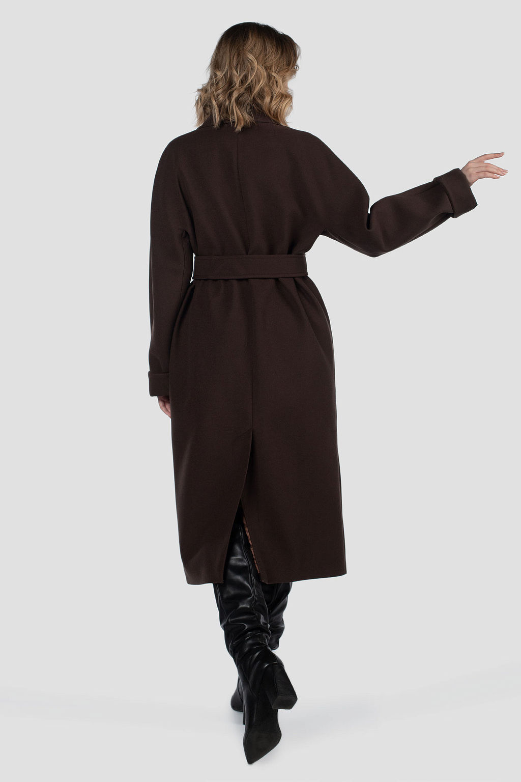 01-12194 Пальто женское демисезонное (пояс) - El podio фото 11