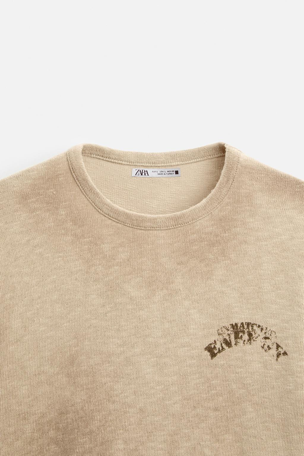 SLOGAN PRINT KNIT T-SHIRT - Zara фото 8