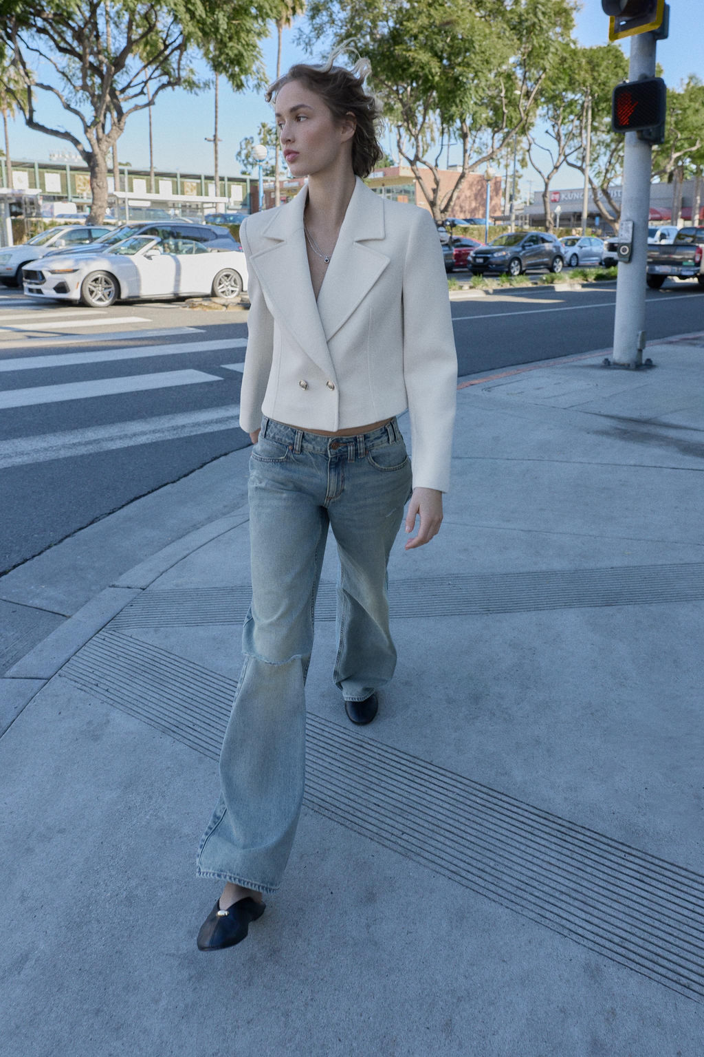 DOUBLE-BREASTED SHORT BLAZER