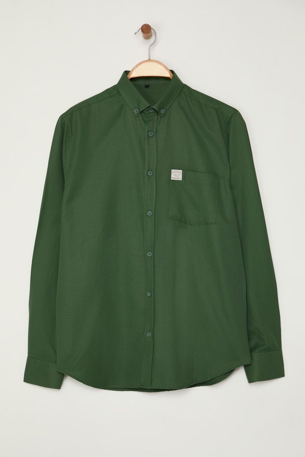 TRENDYOL MAN Haki Regular Fit Etiket Detayl? Sambre Kolay Utulenebilir Gomlek TMNAW25GO00011 - Trendyolmilla фото 4