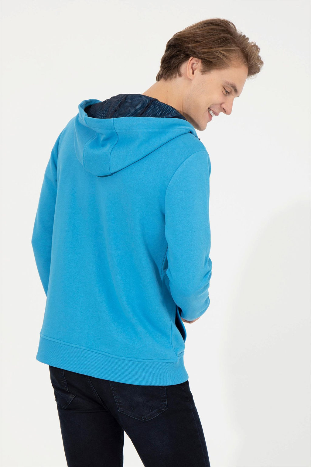 U. S. Polo Assn Мужской вязаный кардиган кобальтового цвета с капюшоном - U.s. polo assn фото 13