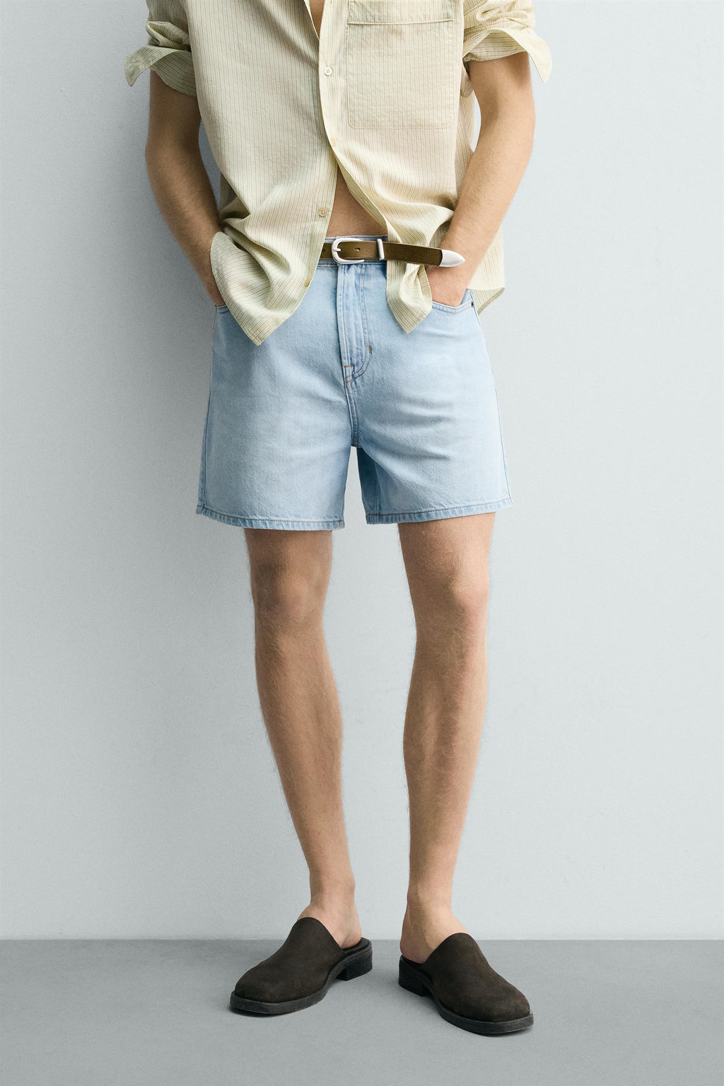 BERMUDA DENIM RELAXED FIT / Azul claro