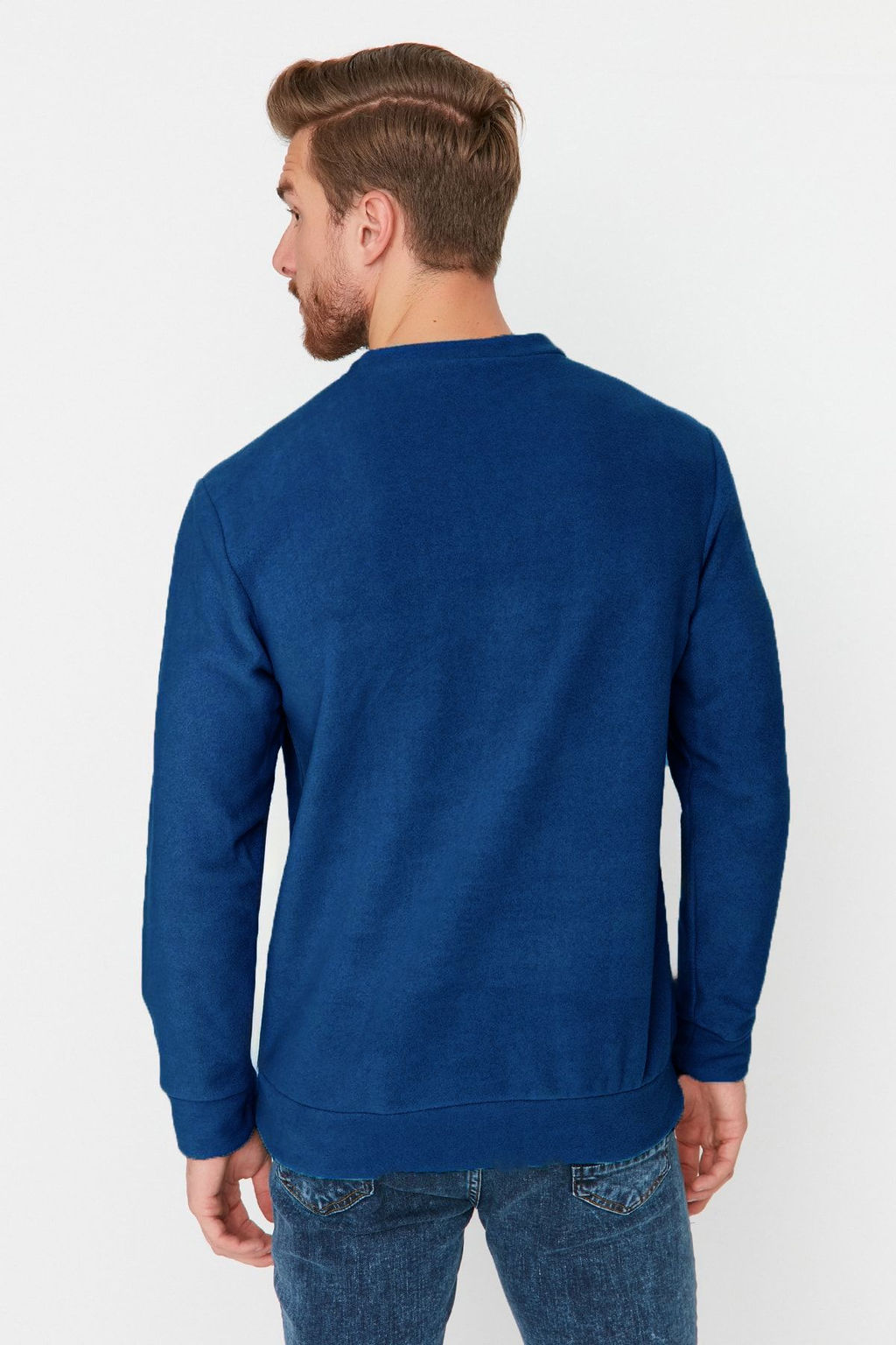 TRENDYOL MAN Gri Regular/Normal Kesim Bisiklet Yaka Anti-pilling Polar Yaz? Bask? Sweatshirt TMNAW23SW00340 - Trendyolmilla фото 4
