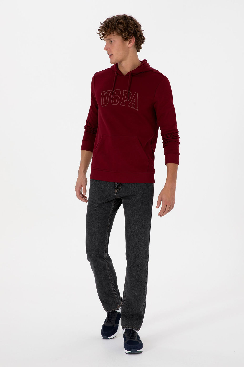 Erkek Regular Fit Kap__onlu Bordo Basic Sweatshirt Sepette S_rpriz _ndirim
