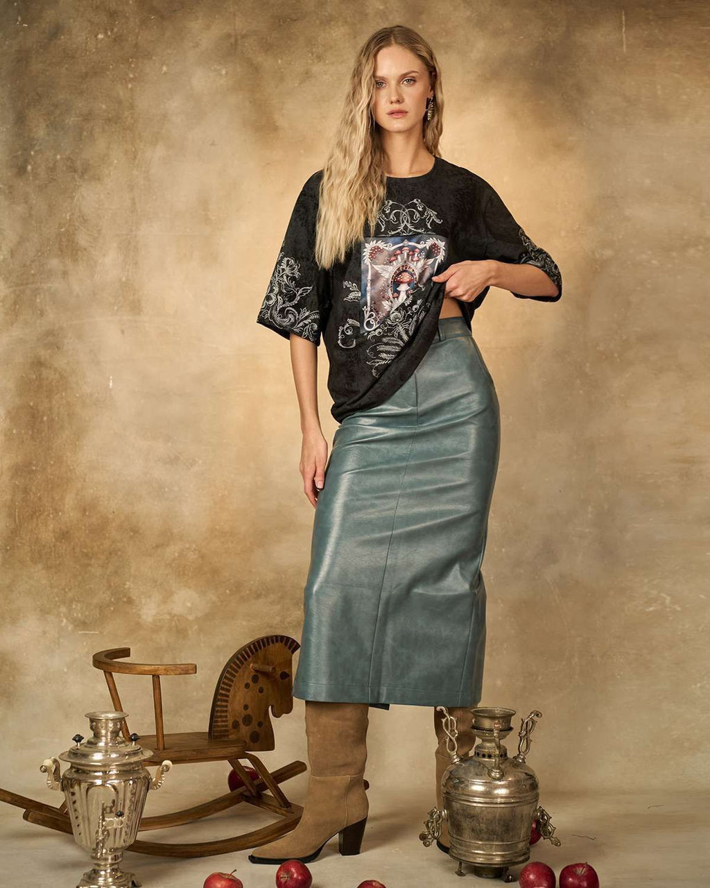 Футболка варёнка с шёлковой вставкой FRK001 - Sahar art lab фото 9