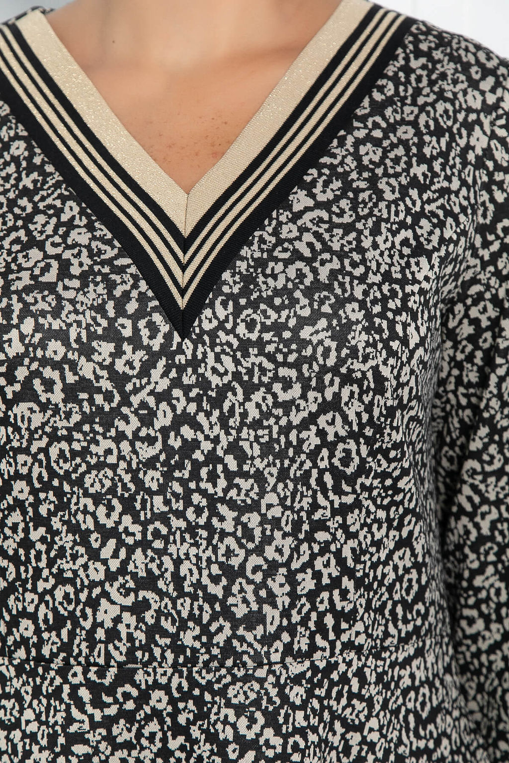 Платье Осенняя история (черно-бежевое) П11229 - Lt collection фото 3