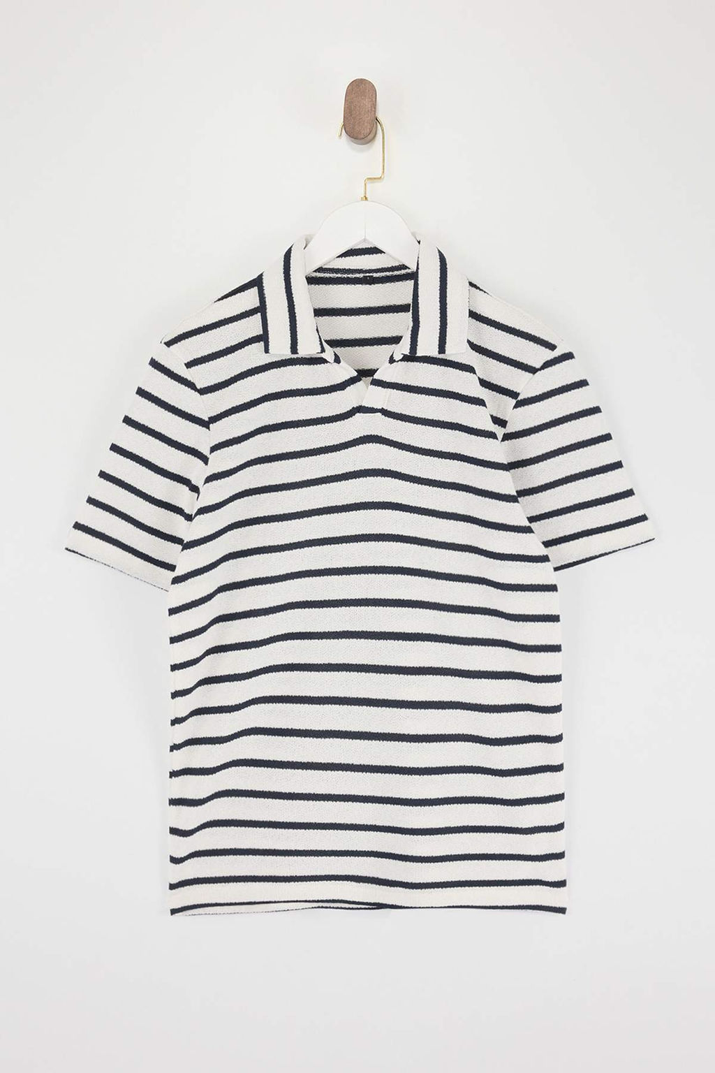 Yesil Regular/Normal Kesim Dokulu Cizgili Polo Yaka T-shirt TMNSS26PO00013 - Trendyolmilla фото 7