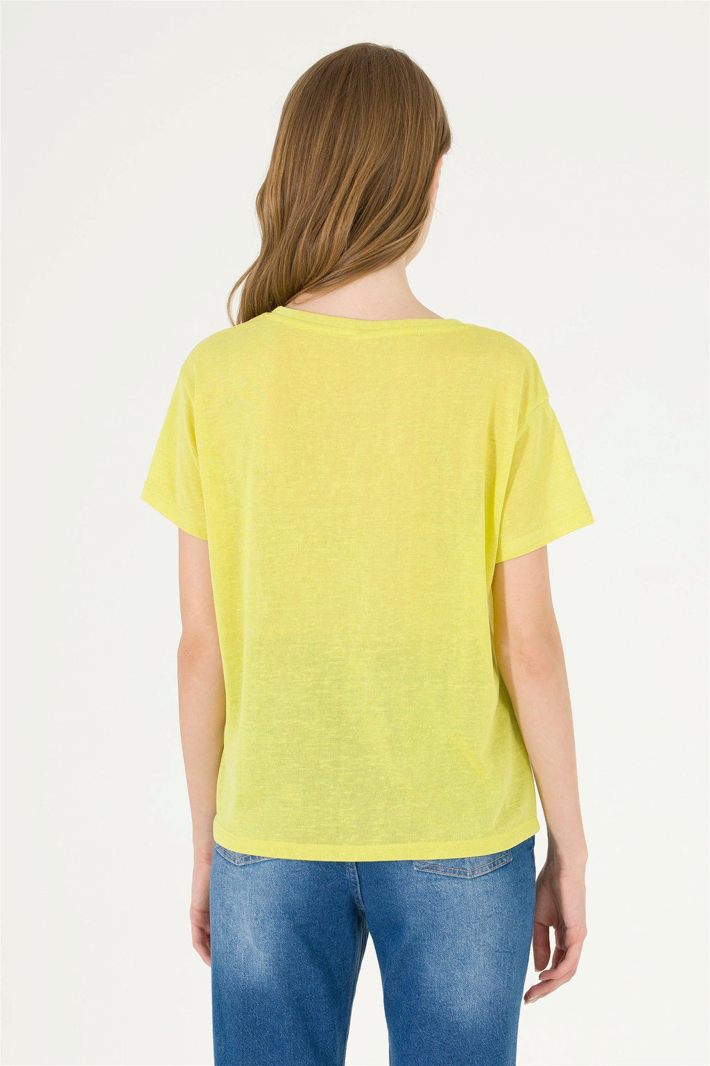 Женская неоново-желтая футболка с круглым вырезом Неожиданная скидка в корзине - U.s. polo assn фото 5