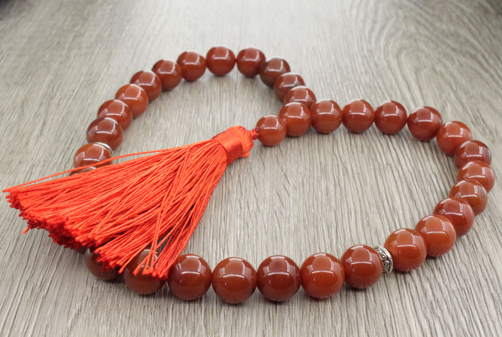 Четки сердолик круглые 12мм с хвостиком - Agat77 фото 2