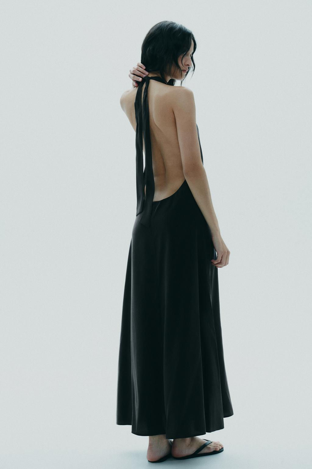 HALTER MIDI DRESS WITH TIE - Zara фото 6