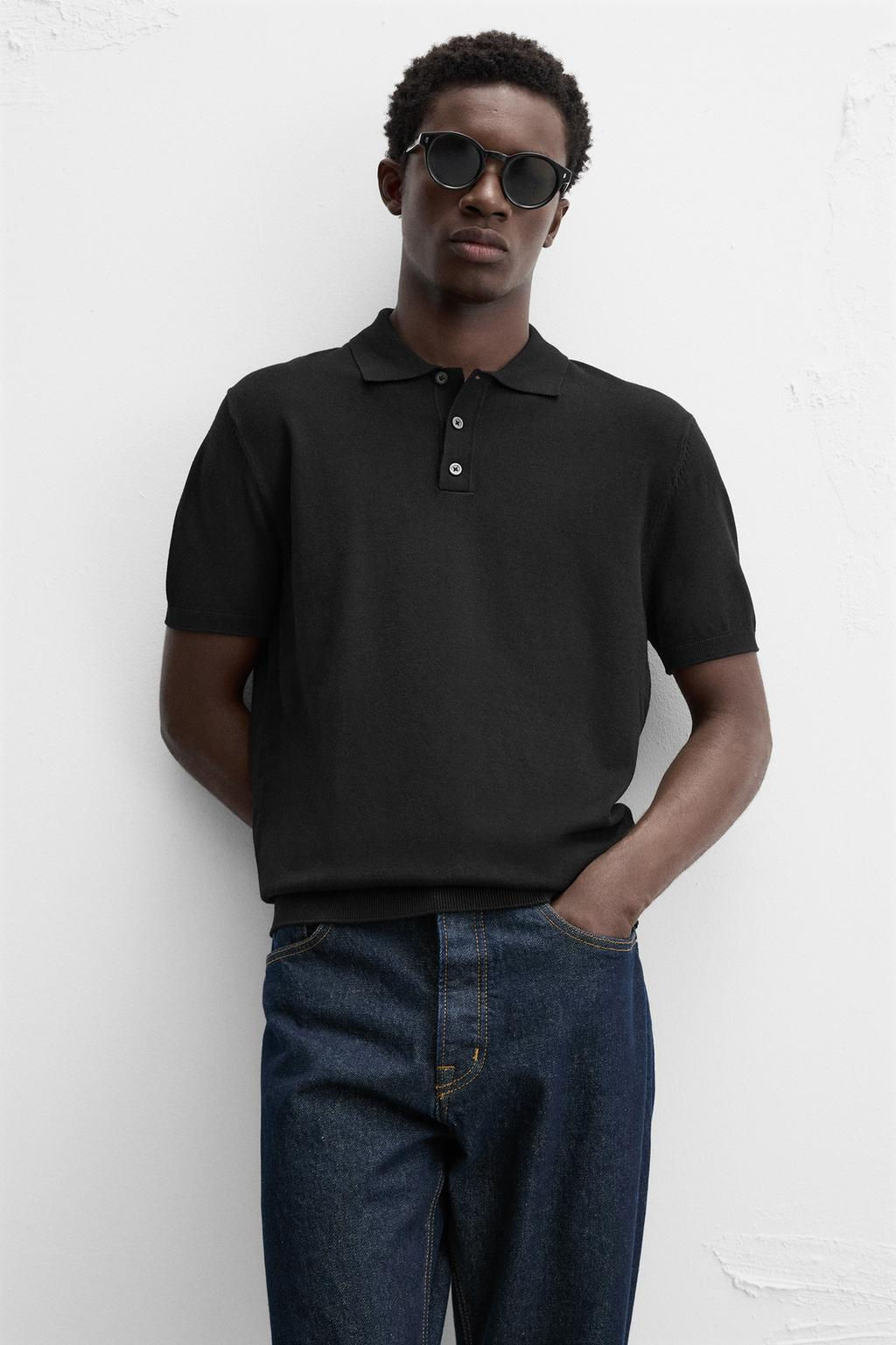 VISCOSE BLEND KNIT POLO SHIRT - Zara фото 21