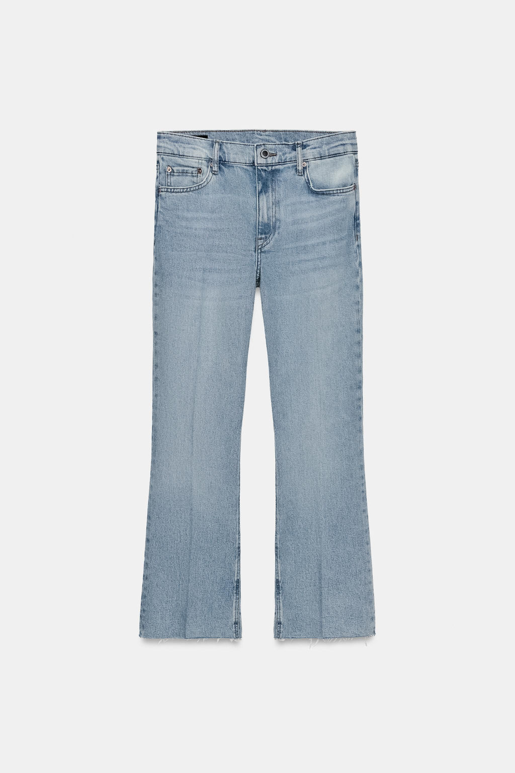 JEANS ZW COLLECTION CROPPED FLARE TIRO MEDIO / Azul claro