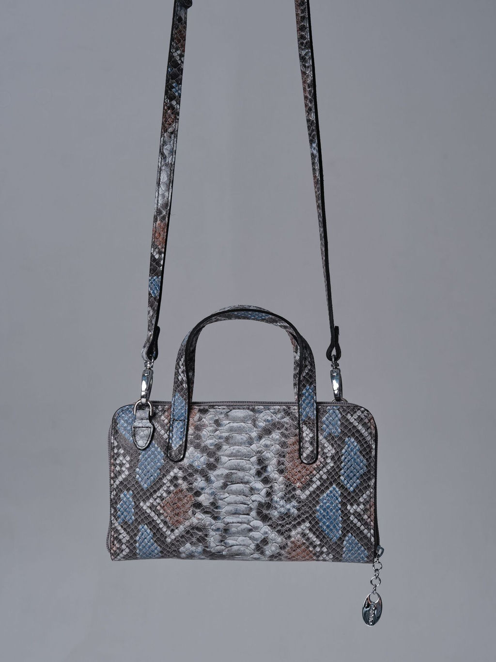 Сумка кожаная Azaro 30850 питон-адамантин
