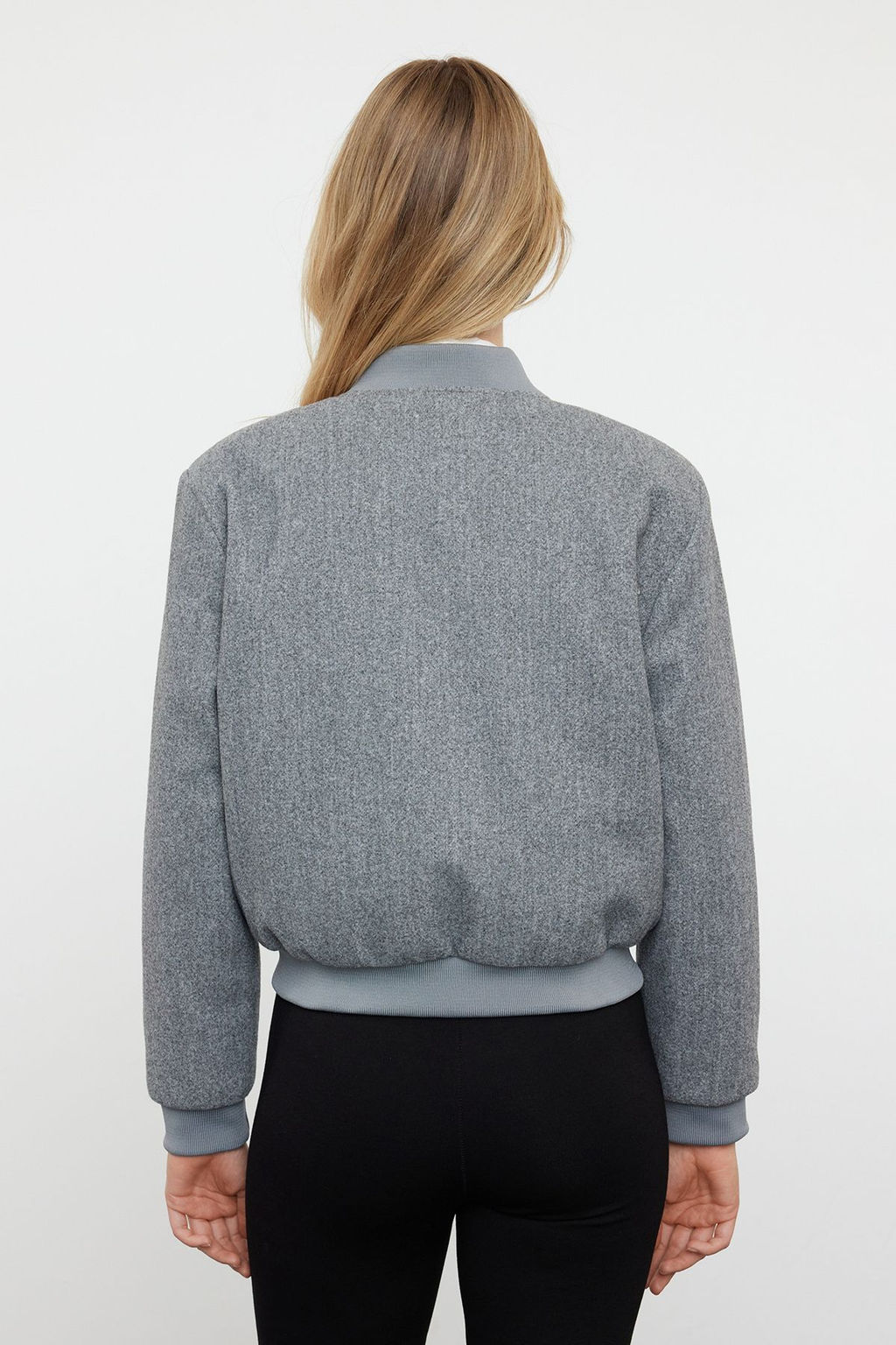 TRENDYOLMILLA Koyu Vizon Regular Kal?p Orme Kase Bomber Ceket Mont TWOAW25MO00085 фото 12