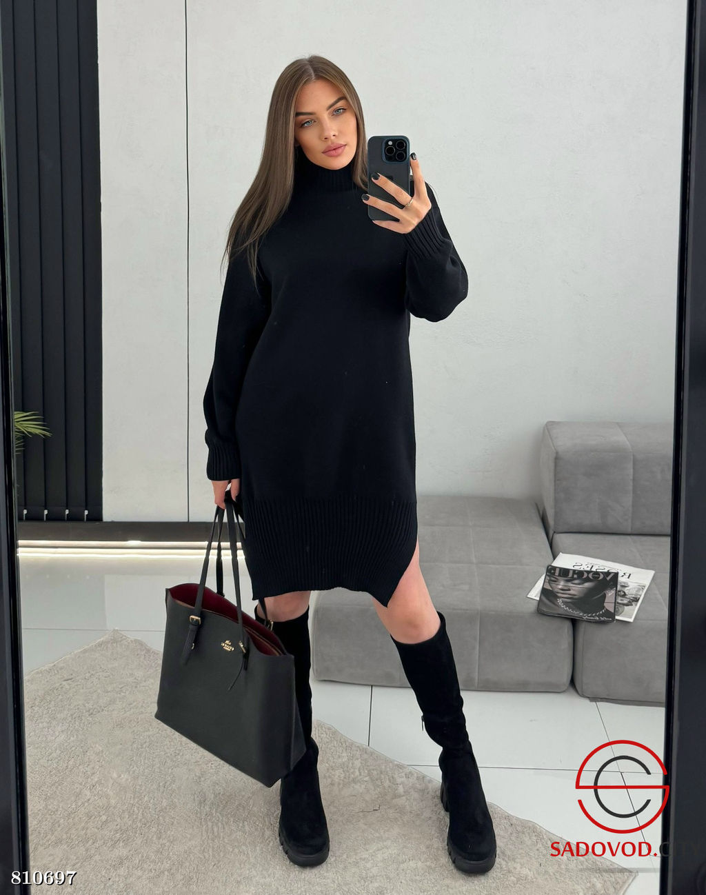 Вязаный свитер длинный - Bruno фото 4