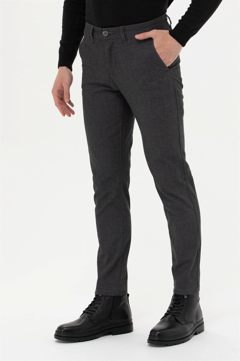 Мужские брюки из плотной ткани антрацитового цвета Неожиданная скидка в корзине - U.s. polo assn фото 2