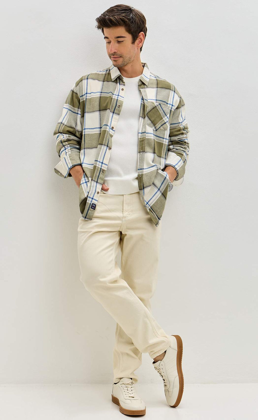 Рубашка F521-0460 khaki-milk - Fine joyce фото 3