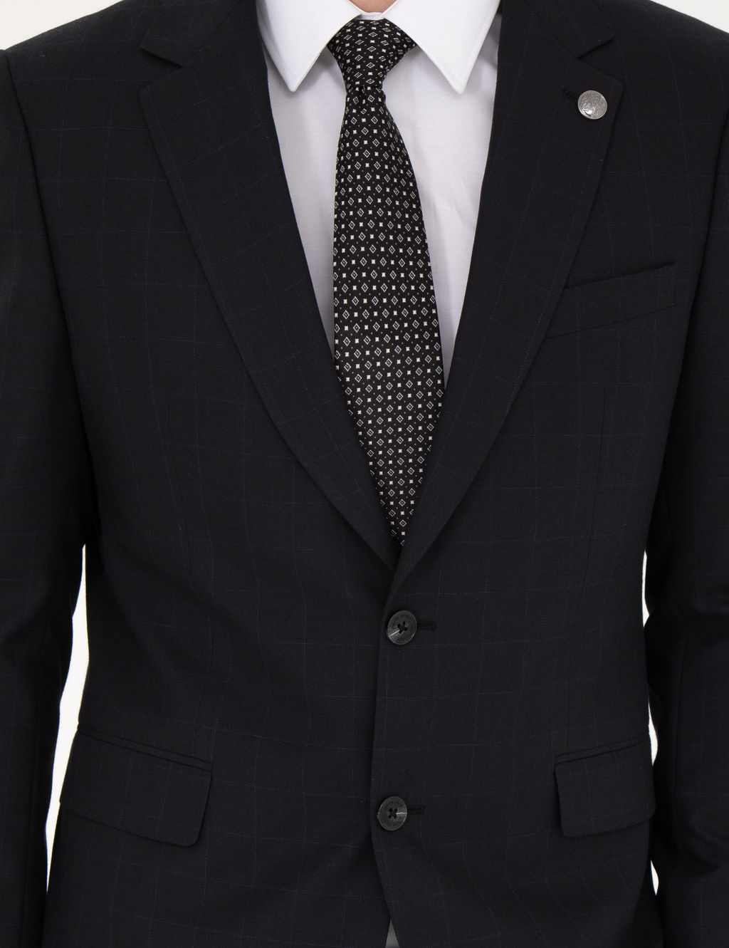 Siyah Slim Fit Tak_m Elbise