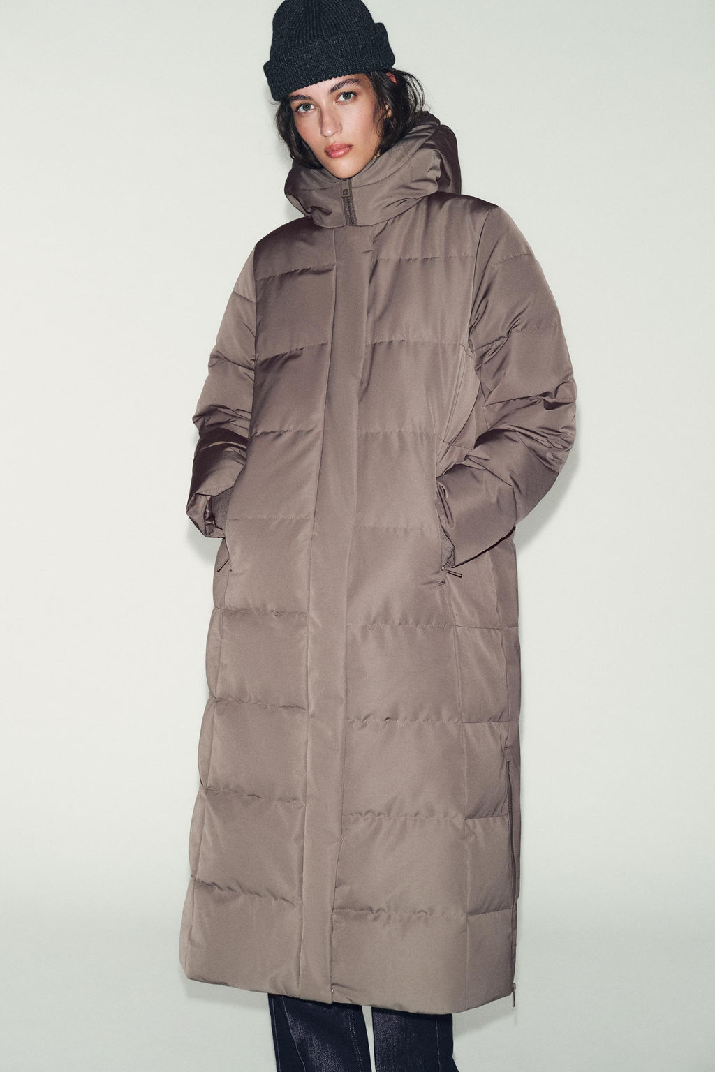 LONG WATER-REPELLENT AND WINDPROOF DOWN PUFFER JACKET WITH HOODIE - Zara фото 6