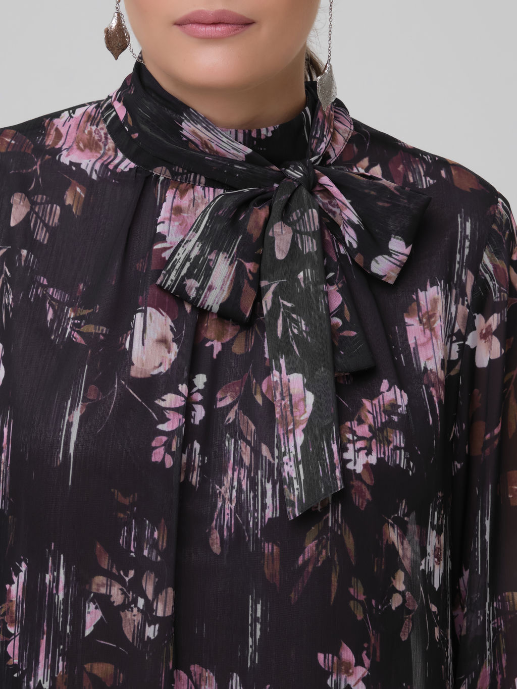 Платье из креп-шифона с принтом