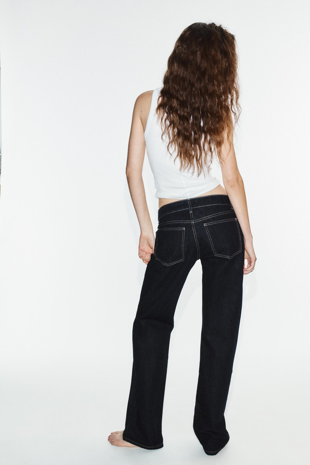 JEANS TRF WIDE LEG TIRO BAJO ROTOS / ?ndigo oscuro - Zara фото 5