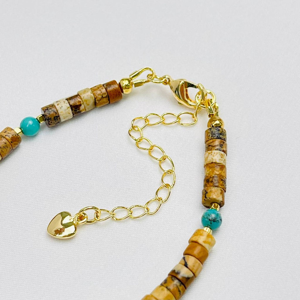 Браслет из песочной Яшмы и Бирюзы - Радуга самоцветов фото 4