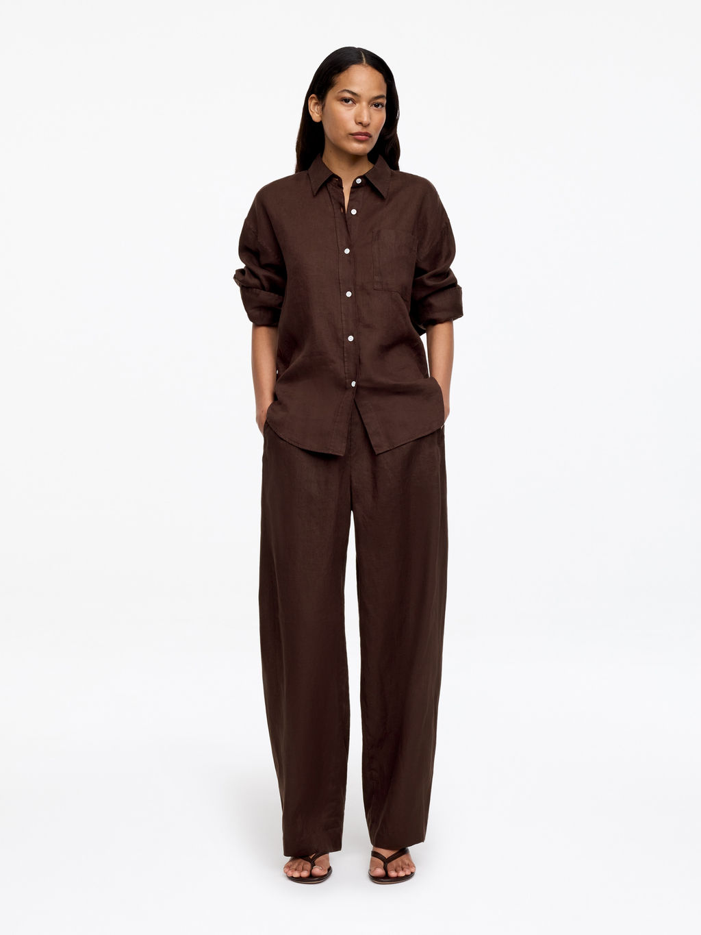 Pantalones de lino barrel - H&m фото 3