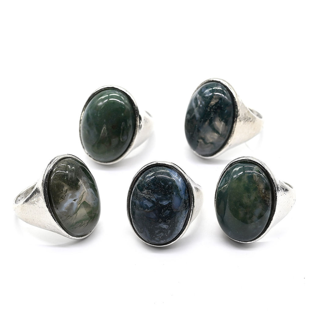 Крупный перстень с индийским агатом 21*28мм цв.зеленый Радуга камня