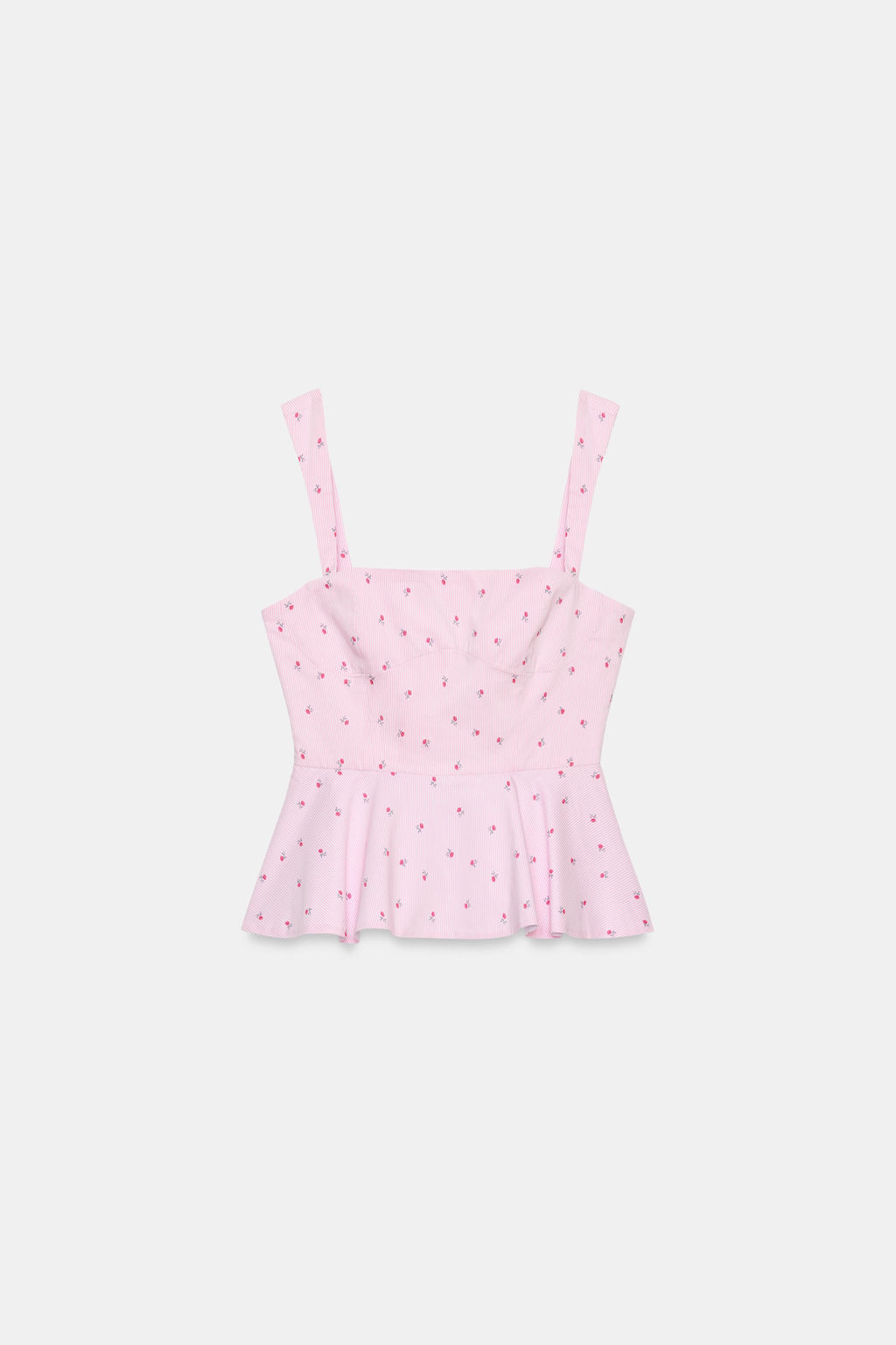 TOP CORSETERO RAYAS FLORES / Rosa