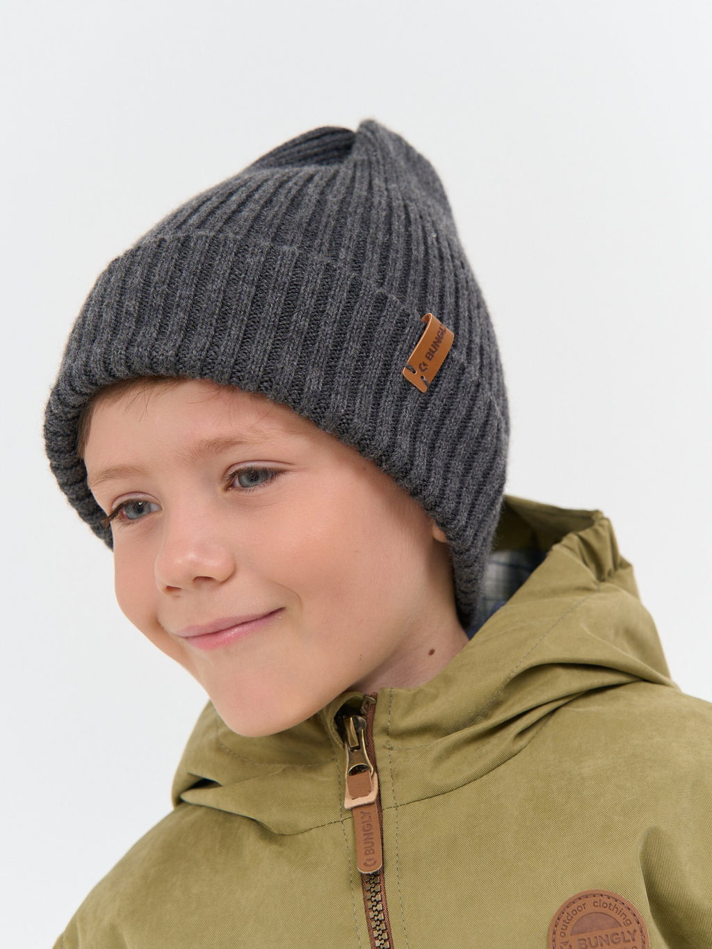 Шапка тыква из смесовой шерсти однослойная Графит - Bungly фото 3