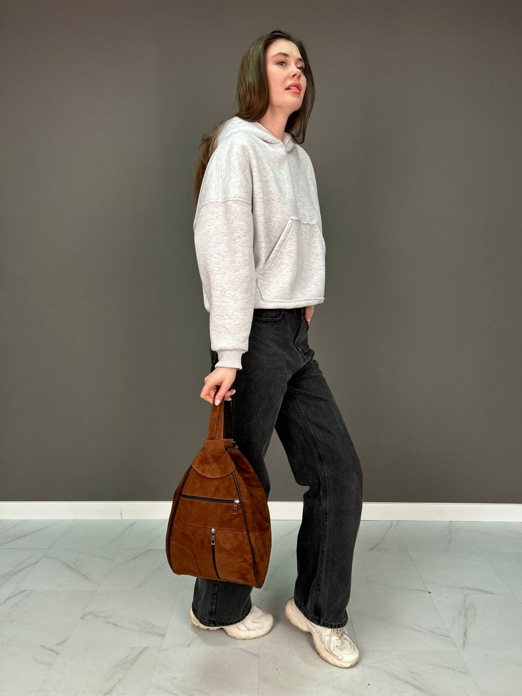 Сумка-рюкзак женская из телячьей кожи