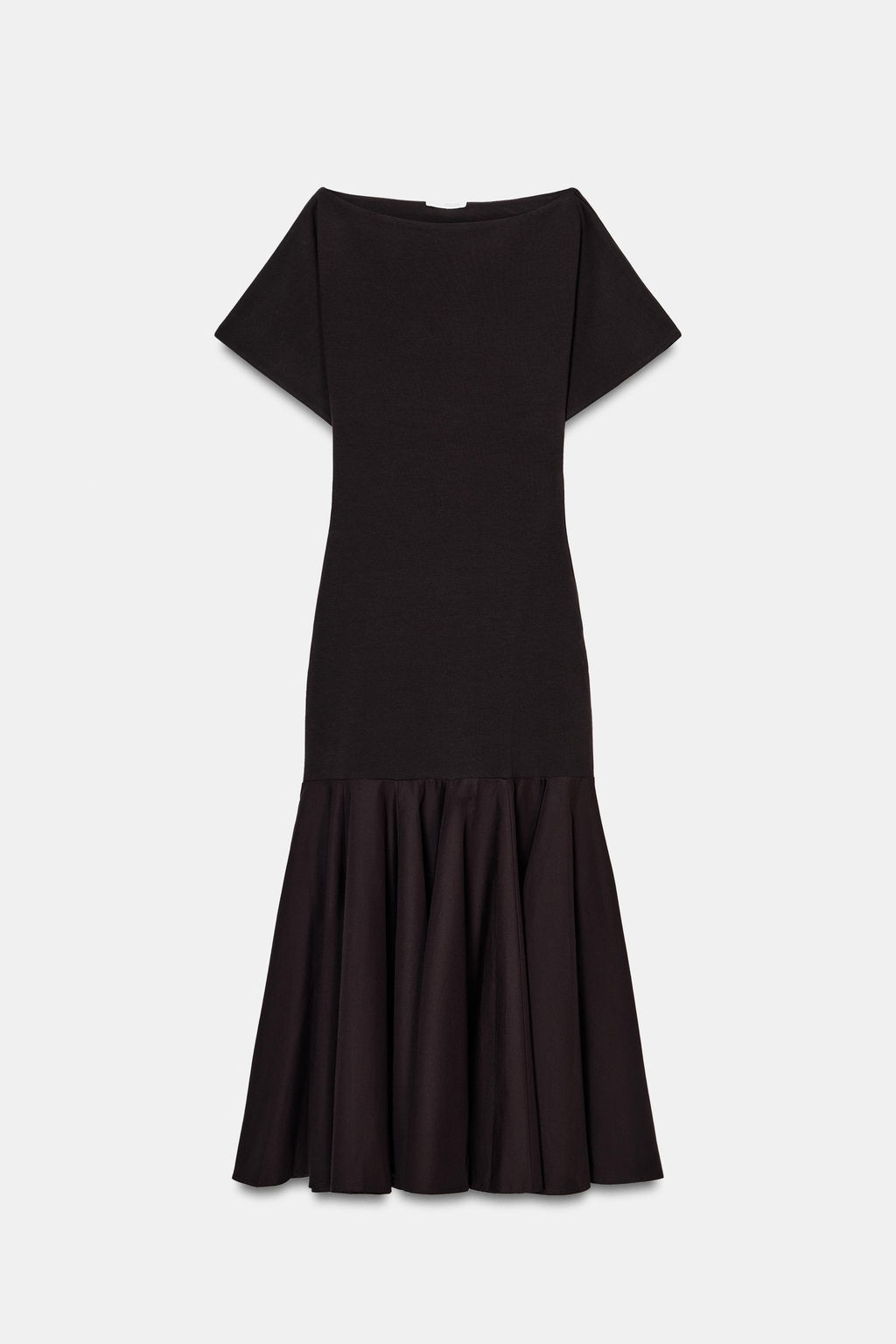 VESTIDO INTERLOCK COMBINADO / Chocolate - Zara фото 5