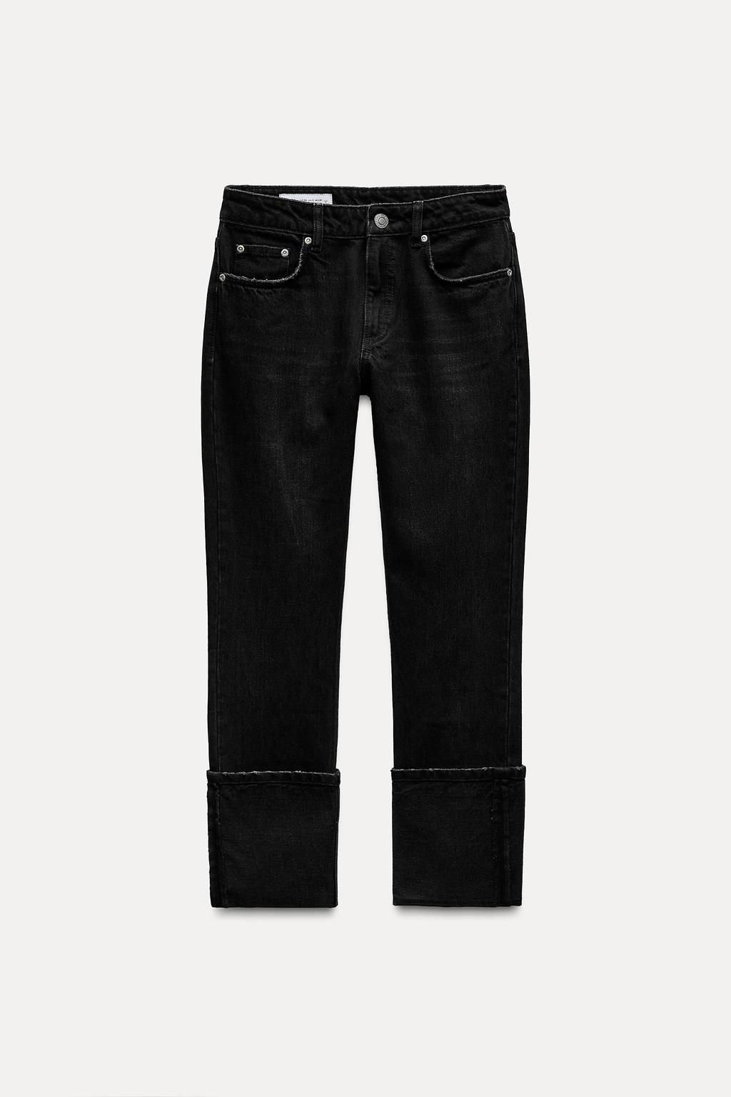 HIGH-WAIST TRF STOVE PIPE FOLDED JEANS - Zara фото 24