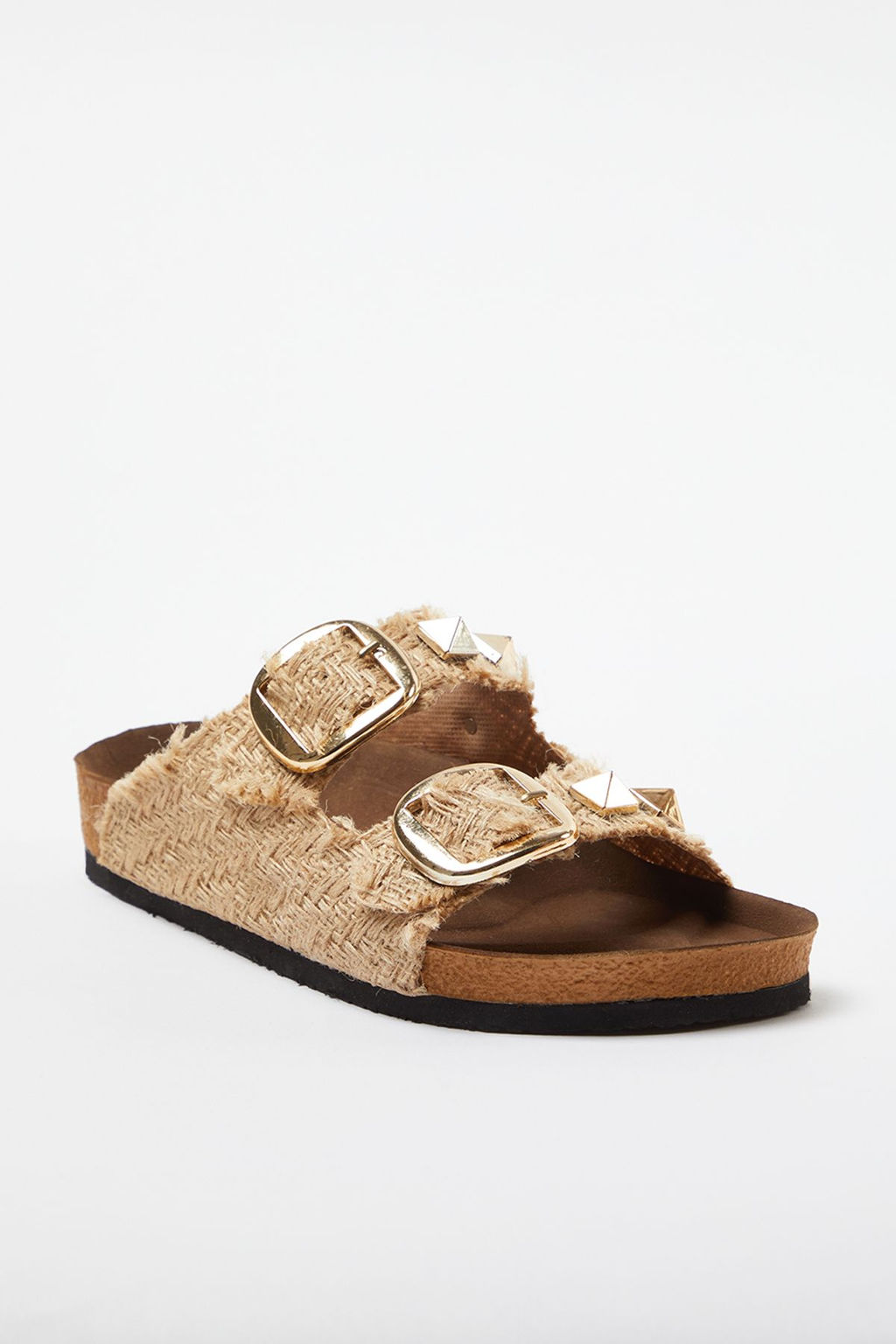 Trendyol Shoes Kahverengi Cift Tokal? Rivetli Kad?n Terlik TAKSS24TE00009