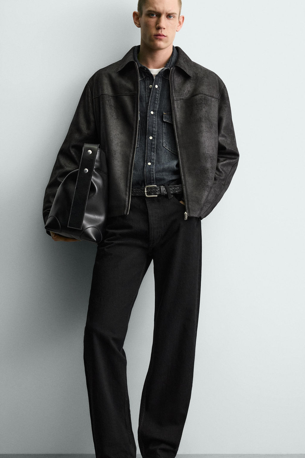 CAZADORA EFECTO PIEL LAVADA / Negro - Zara фото 5