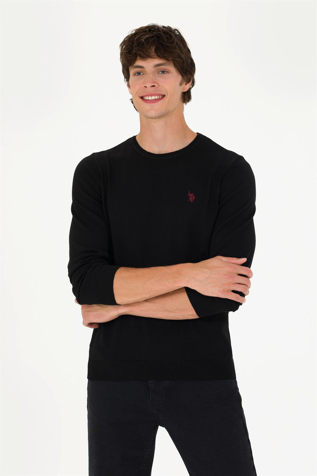 U. S. Polo Assn Мужской черный базовый свитер - U.s. polo assn фото 10