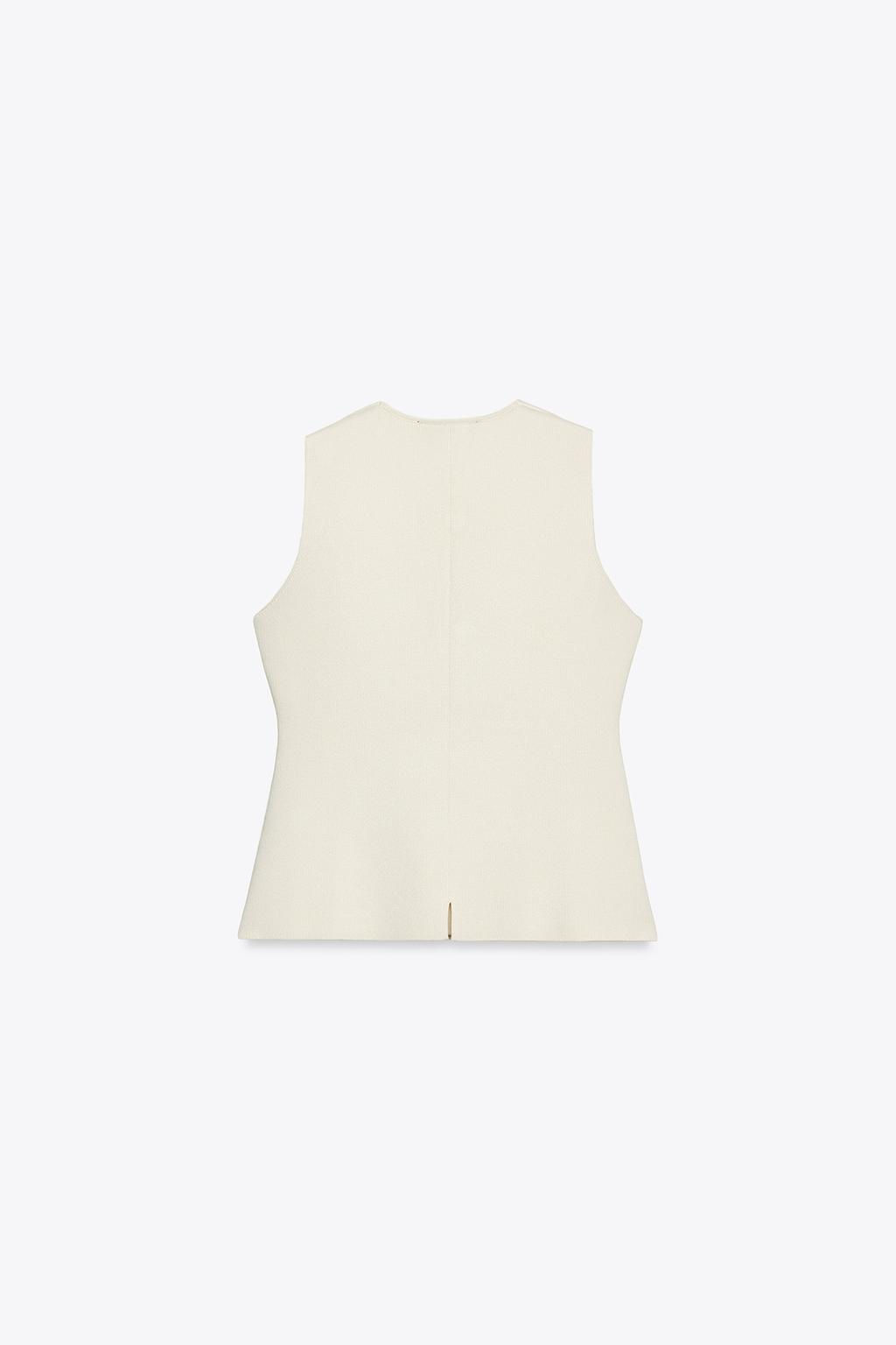 BUTTONED KNIT WAISTCOAT WITH COVERED BUTTONS - Zara фото 8