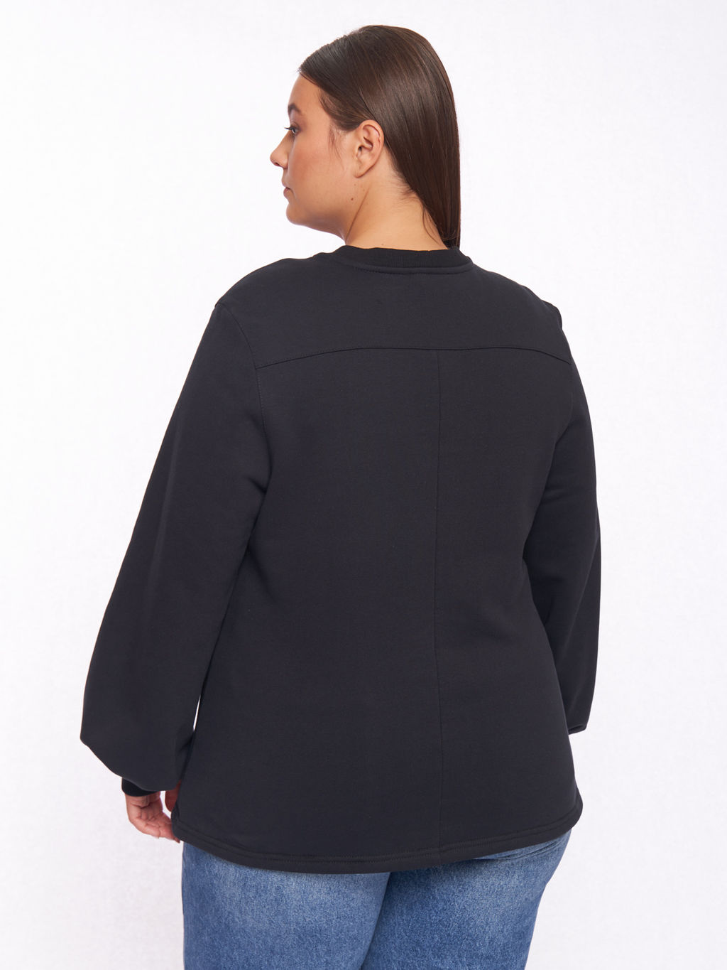 Джемпер с объемными рукавами буфами LN01561BLK01 - Артесса фото 6