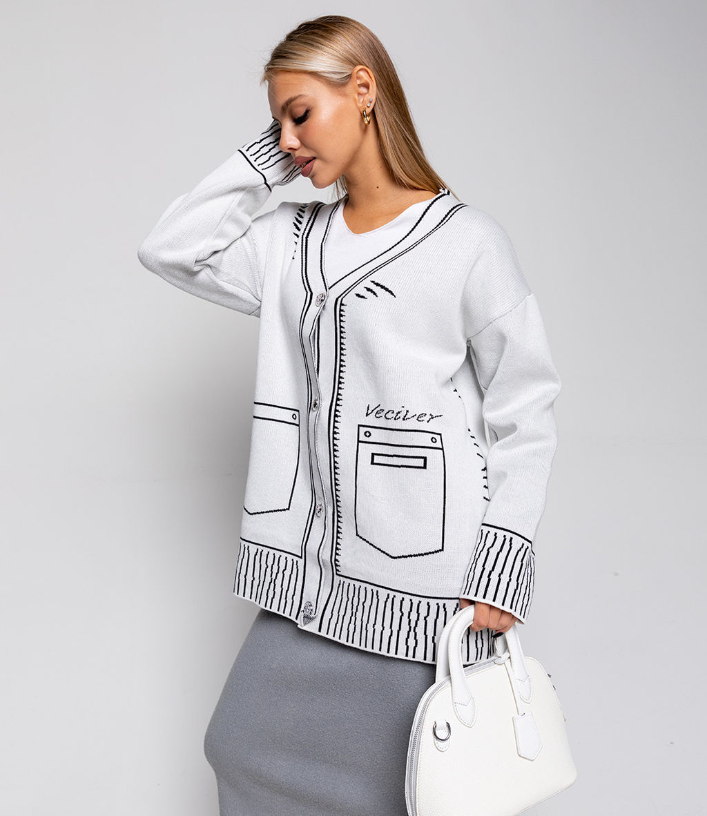 Кардиган #КТ2468, белый