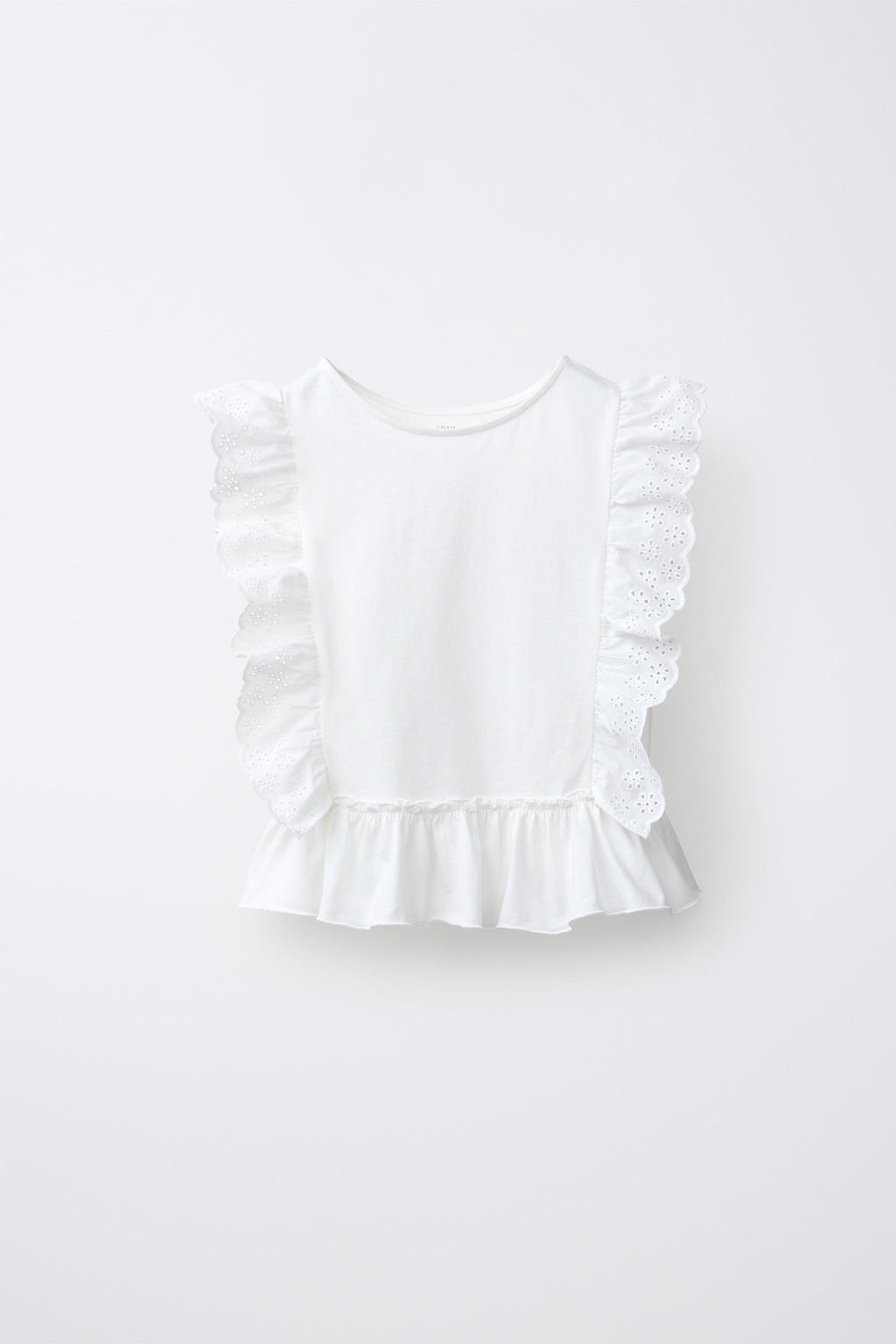 CAMISETA BORDADO SUIZO / Blanco