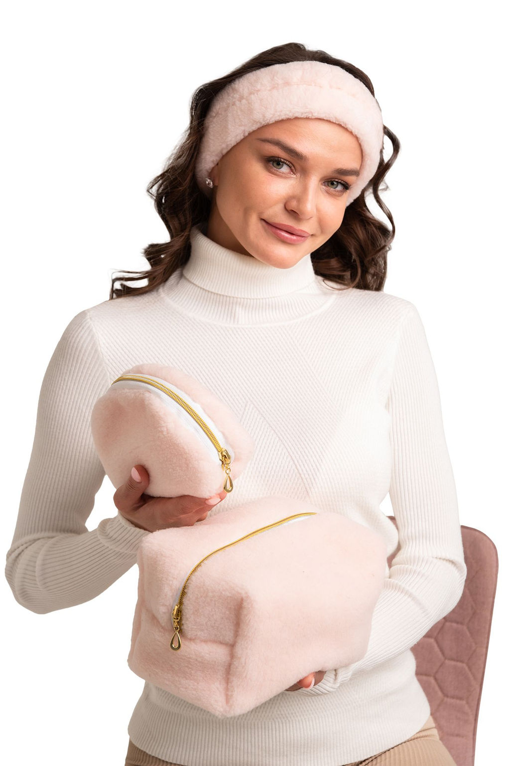 Набор косметичек Тедди пудра