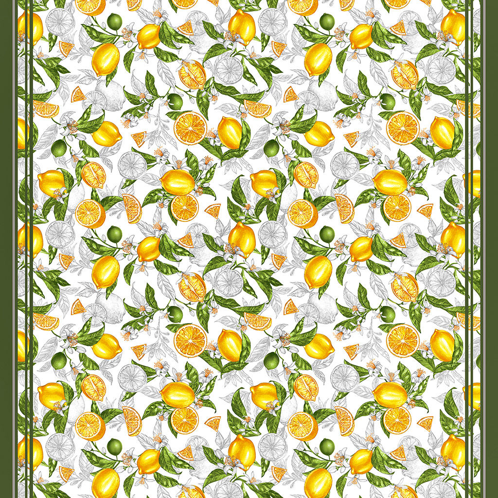 Скатерть 120х145см Лимон, длина стола до 105см, на 4 персоны, рогожка (хлопок 100%) 171г/м2, упаковка классическая, пакет ПВХ 28х41см, Домашняя мода (Россия)  фото 3